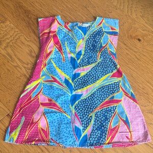 Bapribap Colorful Blue & Pink Patterned toddler sleeveless dress
